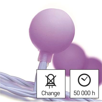 LED Екстериорни Коледни лампички 40xLED/9м IP44 розови