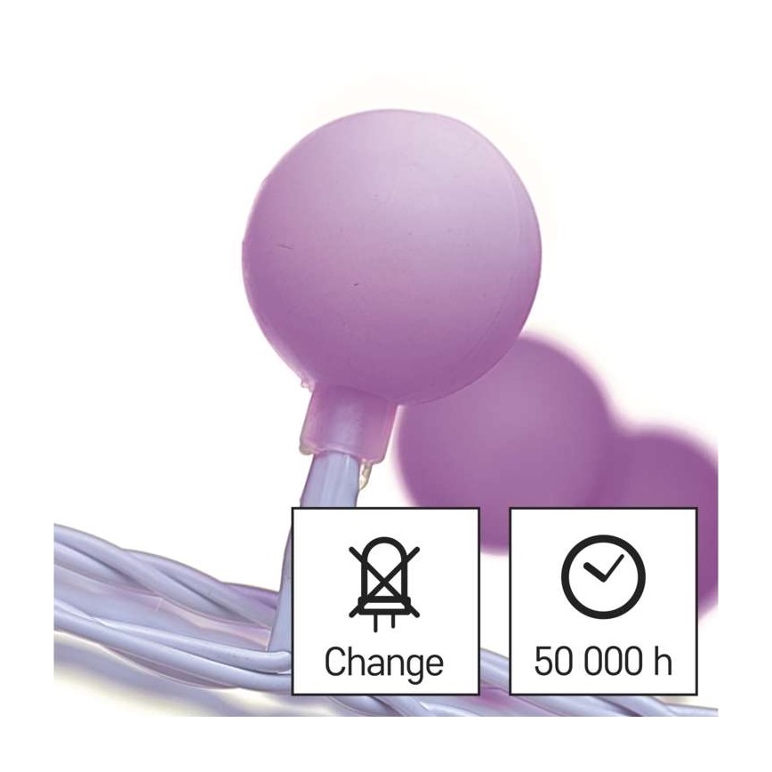 LED Екстериорни Коледни лампички 40xLED/9м IP44 розови