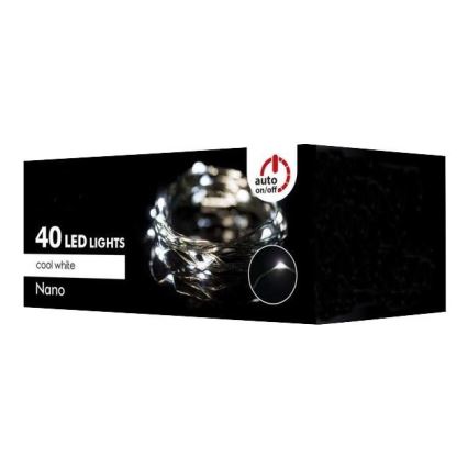 LED Екстериорни Коледни лампички 40xLED 9м IP44 студено бяло