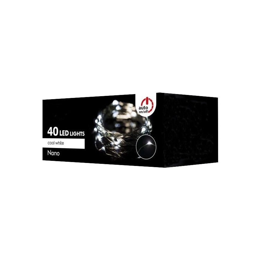 LED Екстериорни Коледни лампички 40xLED 9м IP44 студено бяло