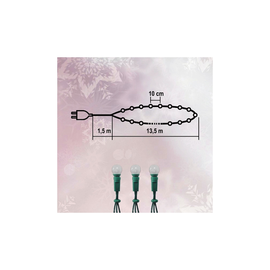LED Екстериорни Коледни лампички 500xLED 35м IP44 студено бяло
