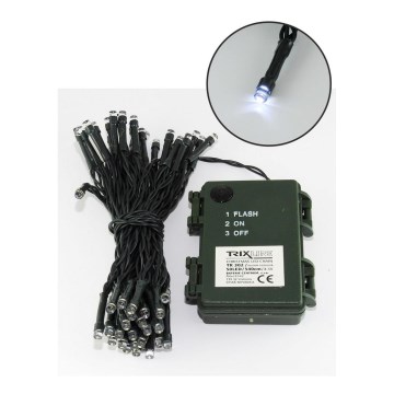 LED Екстериорни Коледни лампички 50xLED/2 функции 5,4м IP44 студено бяло