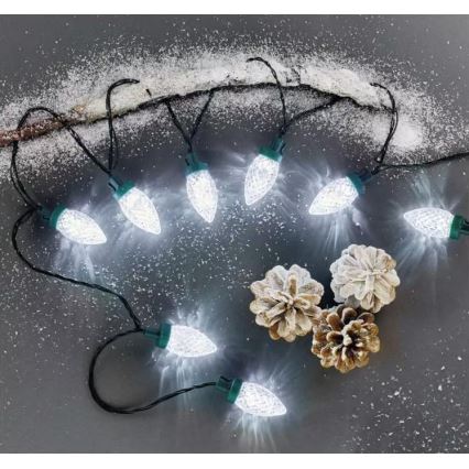 LED Екстериорни Коледни лампички 50xLED/8 функции 14,8 м IP44 студено бели