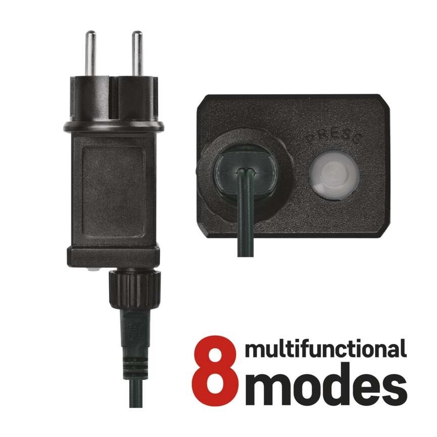 LED Екстериорни Коледни лампички 600xLED/8 режима 15м IP44 студено бели