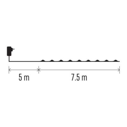 LED Екстериорни Коледни лампички 75xLED/12,5м IP44 топло бяло
