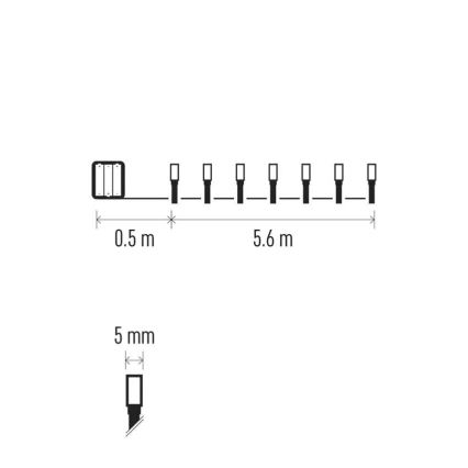 LED Екстериорни Коледни лампички 80xLED/3xAA 6,1m IP44 студено бял
