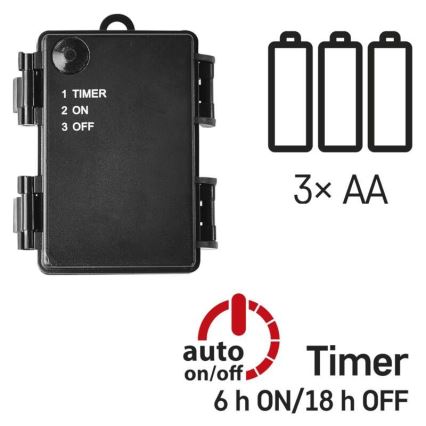 LED Екстериорни Коледни лампички 80xLED/3xAA 6,1m IP44 топло бяло