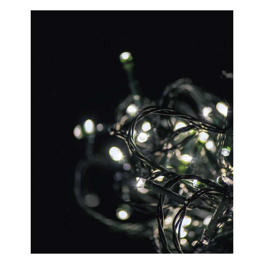 LED Екстериорни Коледни лампички CHAIN 180xLED/8 функции 8м IP44 студено бели