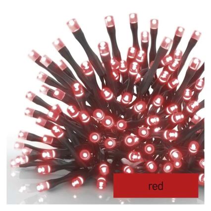 LED Екстериорни Коледни лампички 100xLED/10m IP44 червен
