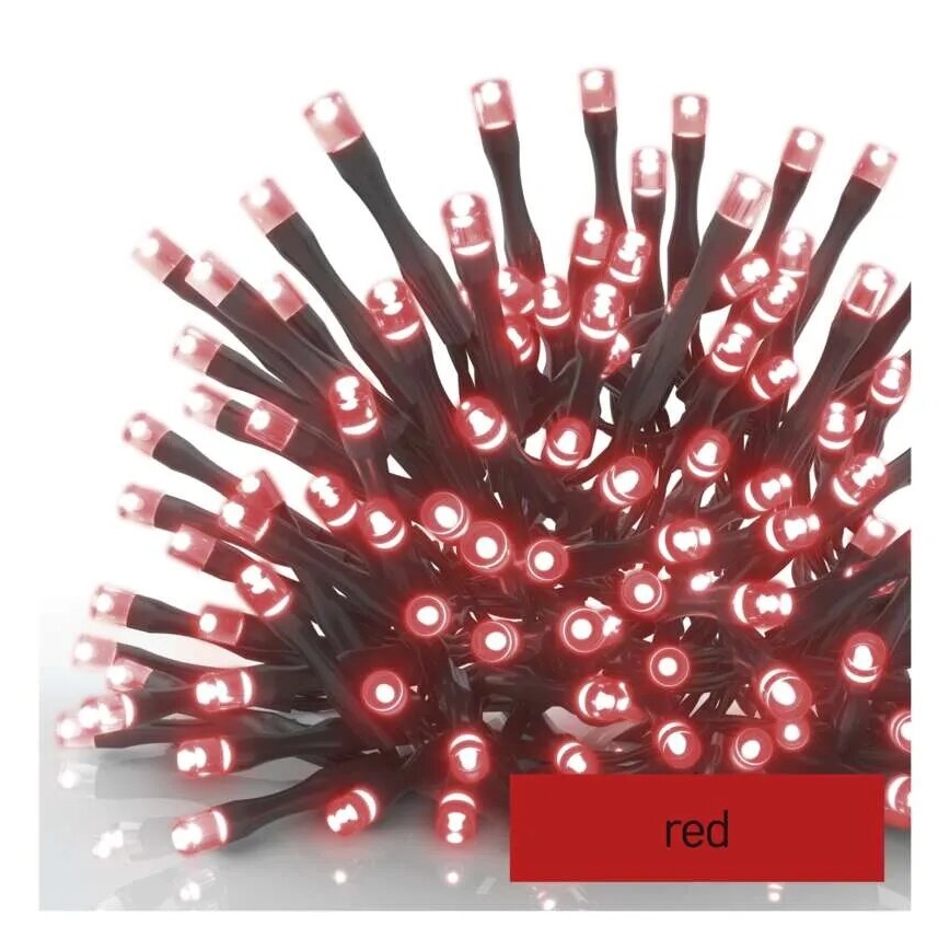 LED Екстериорни Коледни лампички 100xLED/10m IP44 червен