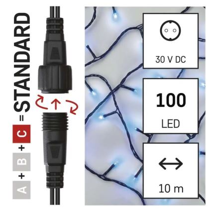 LED Екстериорни Коледни лампички 100xLED/10m IP44 син