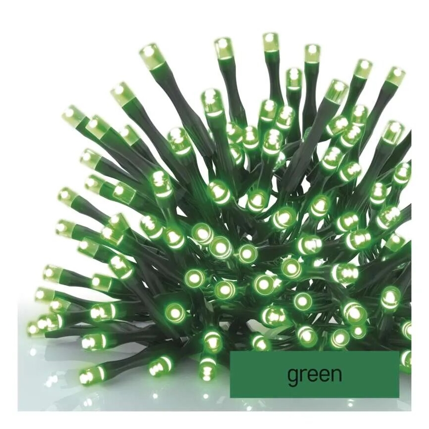 LED Екстериорни Коледни лампички 100xLED/10m IP44 зелен