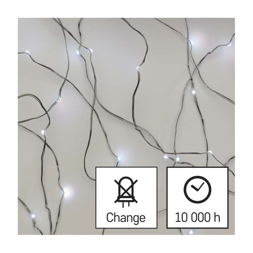 LED Екстериорни Коледни лампички 100xLED/15м IP44 студено бяло