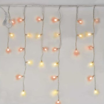 LED Екстериорни Коледни лампички 100xLED/2,5x0,9m IP44 червен/винтидж