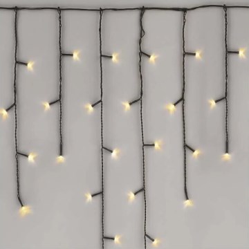 LED Екстериорни Коледни лампички 100xLED/2,5x0,9m IP44 топло бял