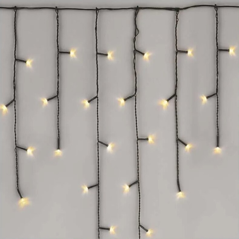 LED Екстериорни Коледни лампички 100xLED/2,5x0,9m IP44 топло бял