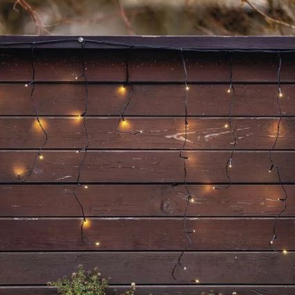 LED Екстериорни Коледни лампички 100xLED/2,5x0,9m IP44 топло бял