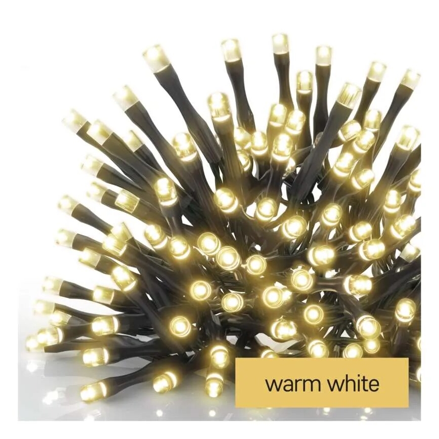 LED Екстериорни Коледни лампички 100xLED/2,5x0,9m IP44 топло бял