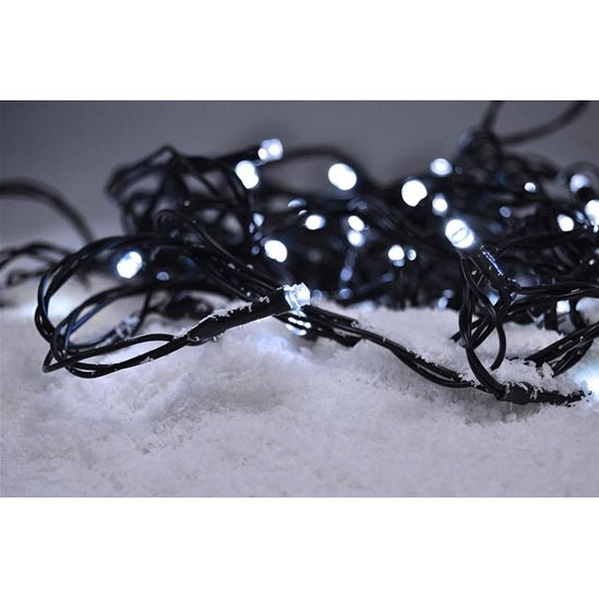 LED Екстериорни Коледни лампички 100xLED/8 функции IP44 13 м студено бял