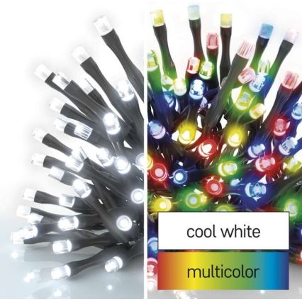 LED Екстериорни Коледни лампички 100xLED/8 режима 15м IP44 студено бяло/многоцветни