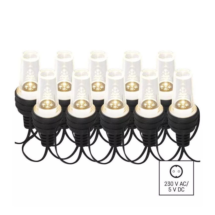 LED Екстериорни коледни лампички 10xLED/9,5 м IP44 студено бял