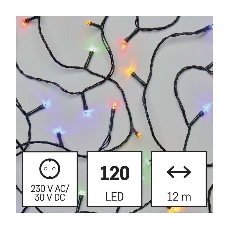 LED Екстериорни Коледни лампички 120xLED/17м IP44 многоцветни