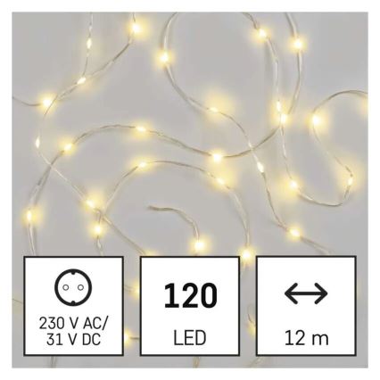 LED Екстериорни Коледни лампички 120xLED/17m IP44 топло бял