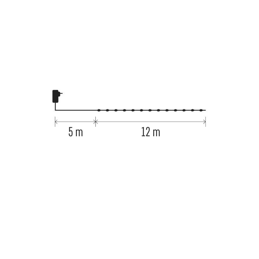LED Екстериорни Коледни лампички 120xLED/17m IP44 топло бял