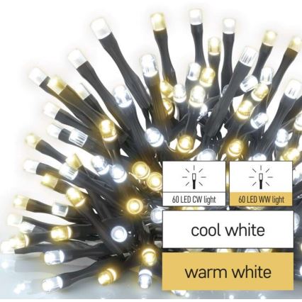 LED Екстериорни Коледни лампички 120xLED/17м IP44 топло/студено бяло