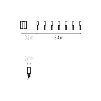 LED Екстериорни Коледни лампички 120xLED/8,9м IP44 топло бели