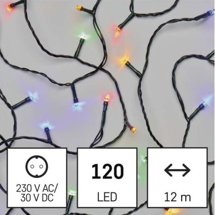 LED Екстериорни Коледни лампички 120xLED/8 режима 17м IP44 многоцветни