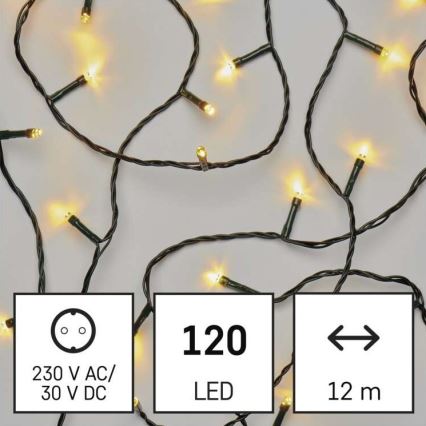 LED Екстериорни Коледни лампички 120xLED/8 режима 17м IP44 топло бяло