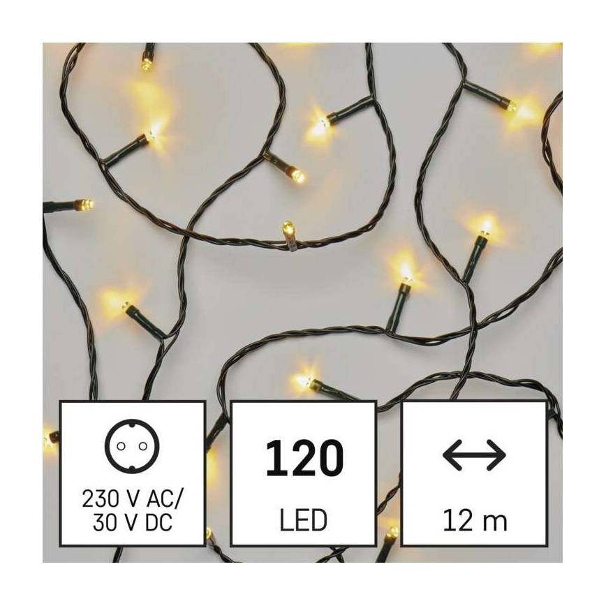 LED Екстериорни Коледни лампички 120xLED/8 режима 17м IP44 топло бяло
