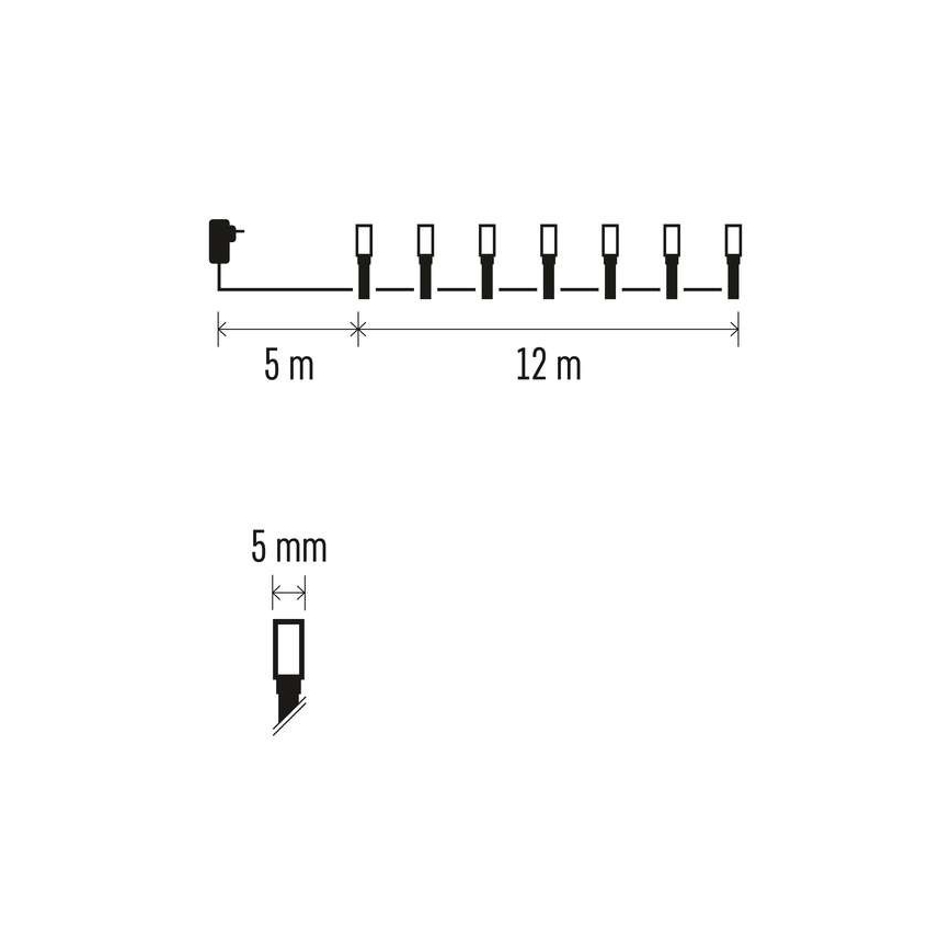 LED Екстериорни Коледни лампички 120xLED/8 режима 17м IP44 топло бяло