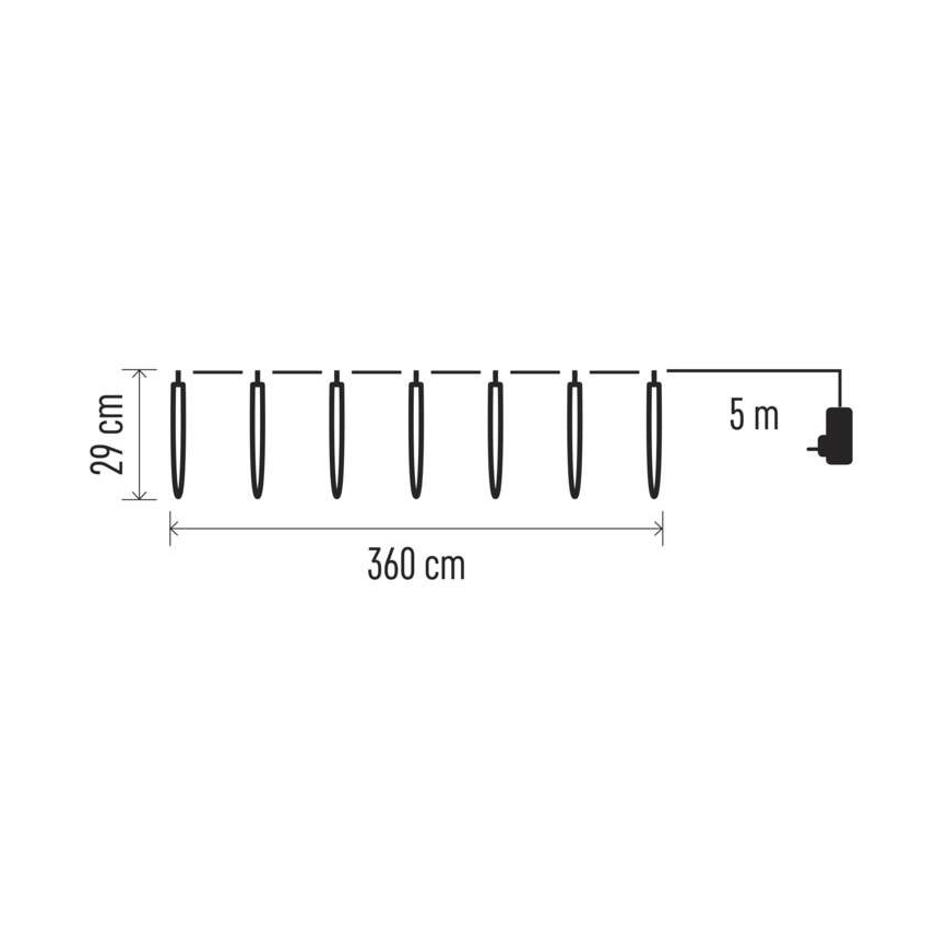 LED Екстериорни Коледни лампички 140xLED/8,6м IP44