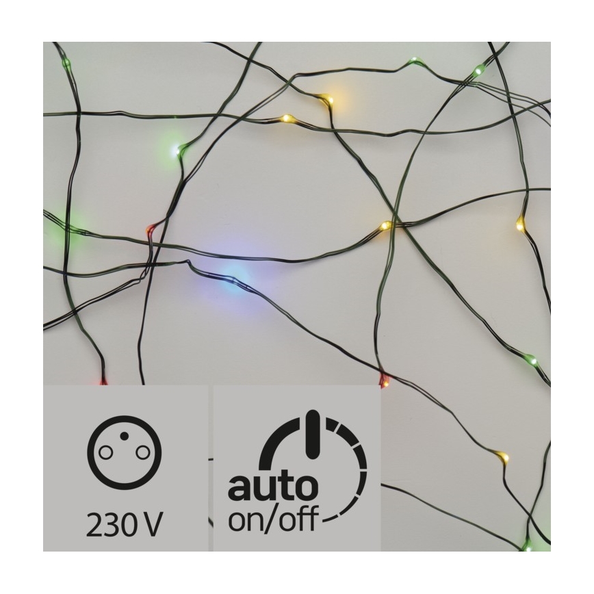 LED Екстериорни Коледни лампички 150xLED 20м IP44 шарени