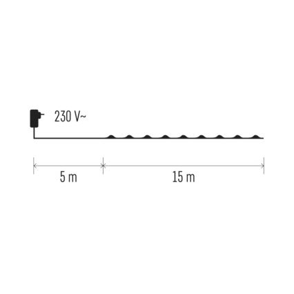 LED Екстериорни Коледни лампички 150xLED 20м IP44 шарени