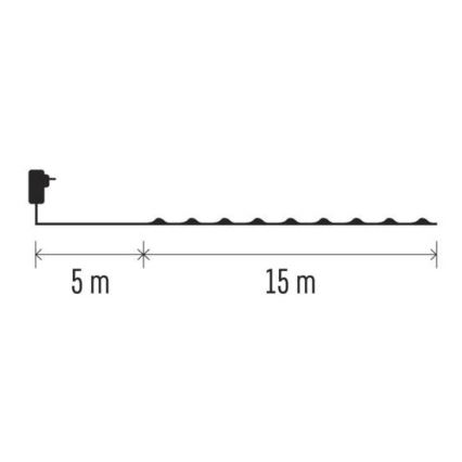 LED Екстериорни Коледни лампички 150xLED/20м IP44 студено бяло