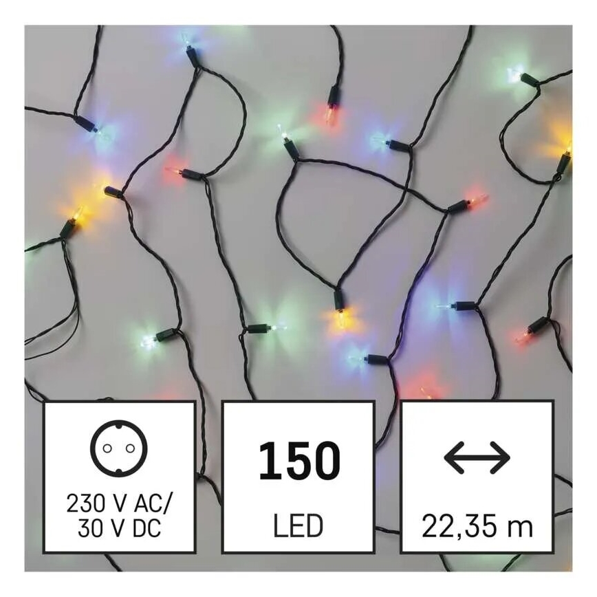 LED Екстериорни Коледни лампички 150xLED/27,35m IP44 многоцветен