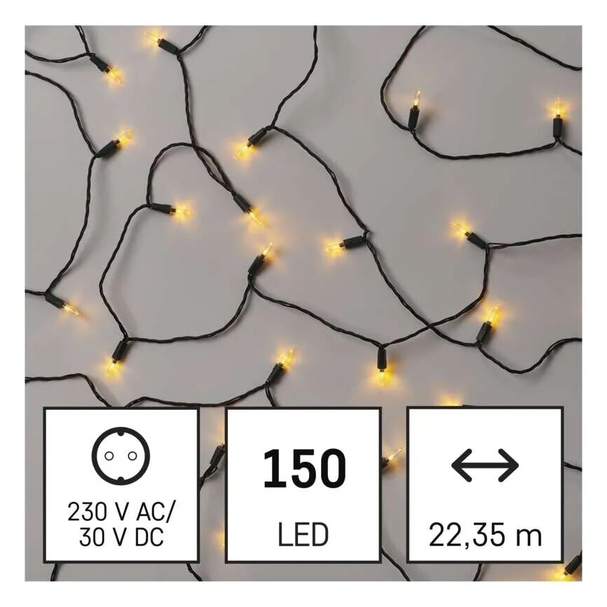 LED Екстериорни Коледни лампички 150xLED/27,35m IP44 винтидж