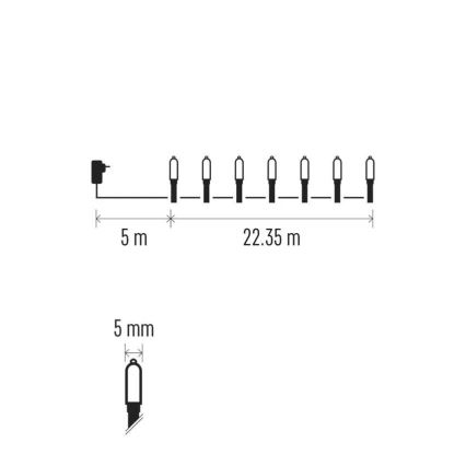 LED Екстериорни Коледни лампички 150xLED/27,35m IP44 винтидж