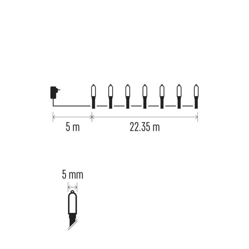 LED Екстериорни Коледни лампички 150xLED/27,35m IP44 винтидж