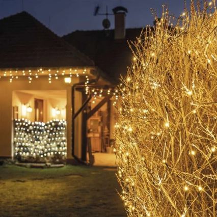 LED Екстериорни Коледни лампички 160xLED/2x1,5m IP44 топло бял