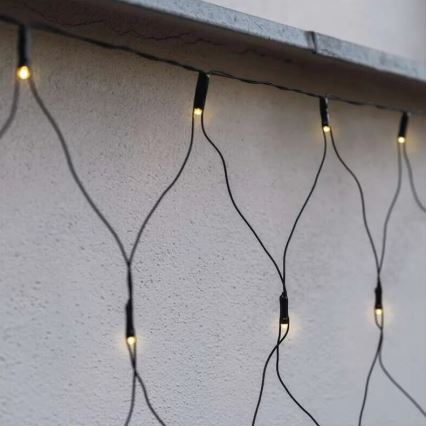 LED Екстериорни Коледни лампички 160xLED/2x1,5m IP44 топло бял