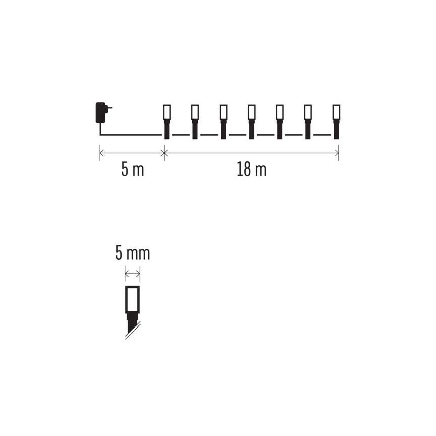 LED Екстериорни Коледни лампички 180xLED/23м IP44 многоцветни