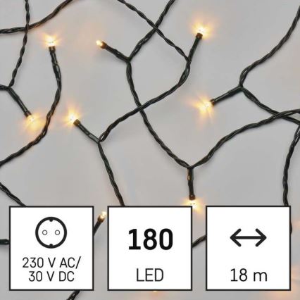 LED Екстериорни Коледни лампички 180xLED/23м IP44 винтидж