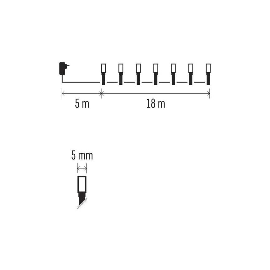 LED Екстериорни Коледни лампички 180xLED/23м IP44 винтидж