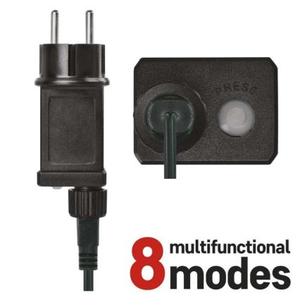 LED Екстериорни Коледни лампички 180xLED/8 режима 23м IP44 студен бял