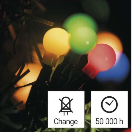 LED Екстериорни Коледни лампички 200xLED/8 режима 25м IP44 многоцветни