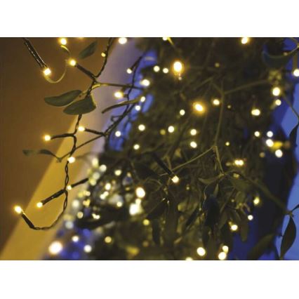 LED Екстериорни Коледни лампички 200xLED/8 режима 8,6м IP44 топло бели